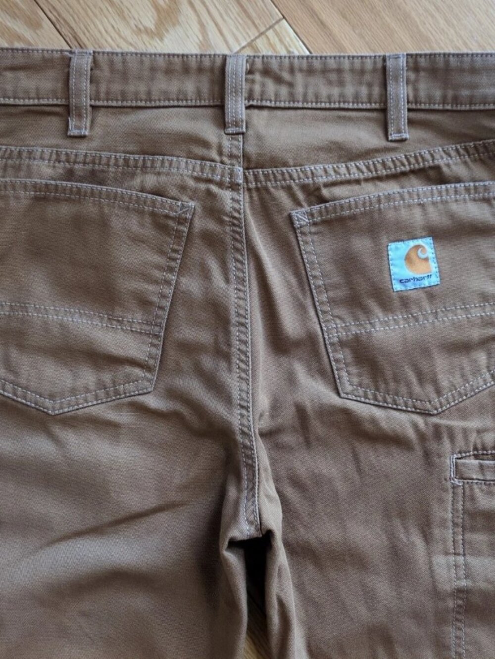 Carhartt SALES SAMPLE Womens Sz 4 Brown Canvas Carpenter Work Pants Pima Nylon - Picture 5 of 11